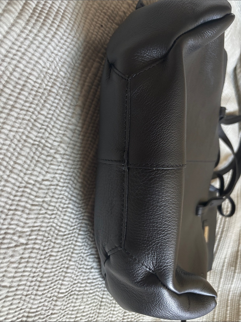 Black Leather Tote Bag Made in Italy - Picture 3 of 16